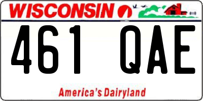 WI license plate 461QAE