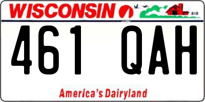 WI license plate 461QAH