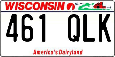 WI license plate 461QLK