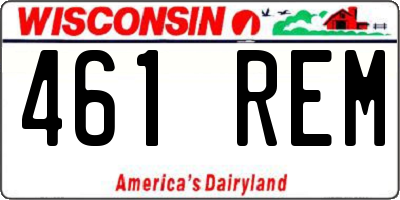 WI license plate 461REM