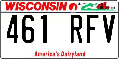 WI license plate 461RFV