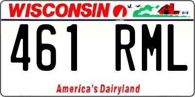 WI license plate 461RML