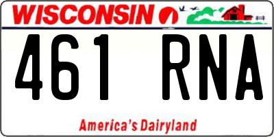 WI license plate 461RNA