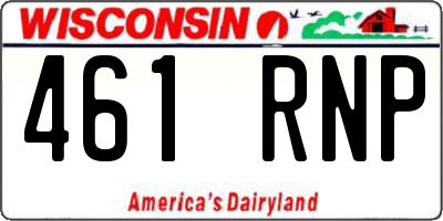 WI license plate 461RNP