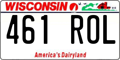 WI license plate 461ROL