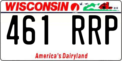 WI license plate 461RRP
