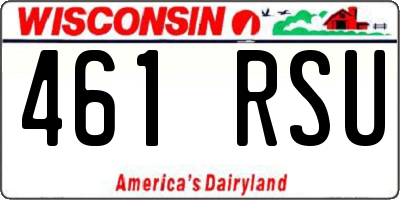 WI license plate 461RSU