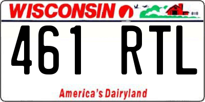 WI license plate 461RTL
