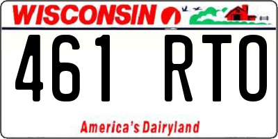 WI license plate 461RTO