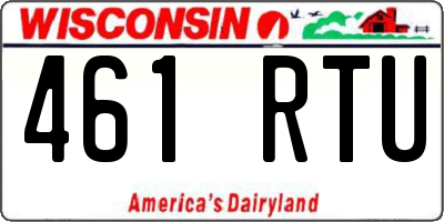 WI license plate 461RTU