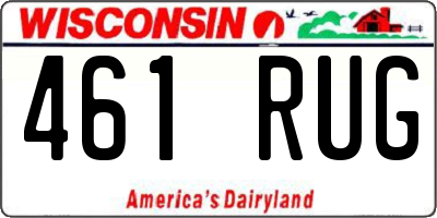 WI license plate 461RUG