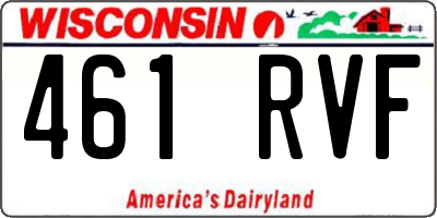WI license plate 461RVF