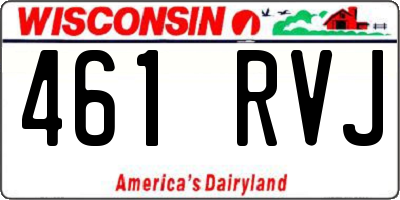 WI license plate 461RVJ