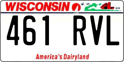 WI license plate 461RVL