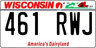 WI license plate 461RWJ