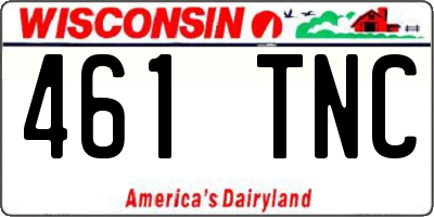 WI license plate 461TNC