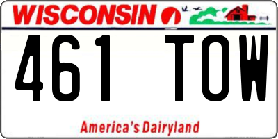 WI license plate 461TOW