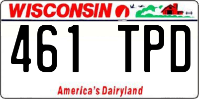 WI license plate 461TPD