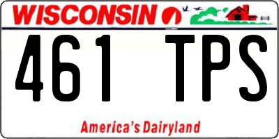 WI license plate 461TPS