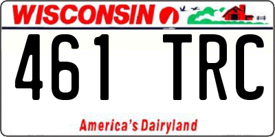 WI license plate 461TRC