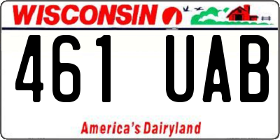 WI license plate 461UAB