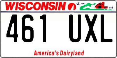 WI license plate 461UXL