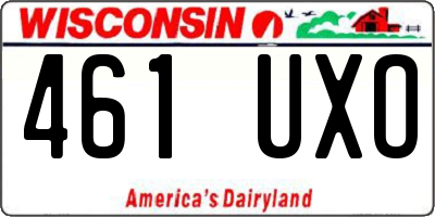 WI license plate 461UXO