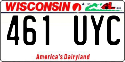 WI license plate 461UYC
