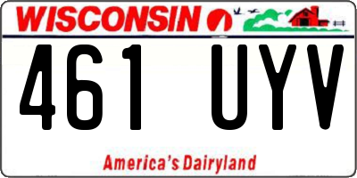 WI license plate 461UYV