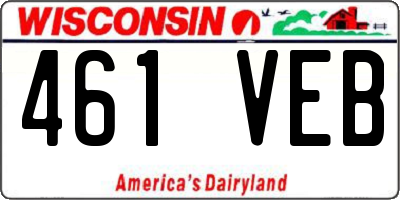 WI license plate 461VEB