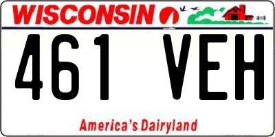 WI license plate 461VEH