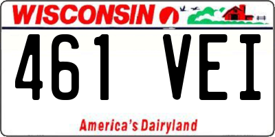 WI license plate 461VEI