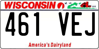 WI license plate 461VEJ
