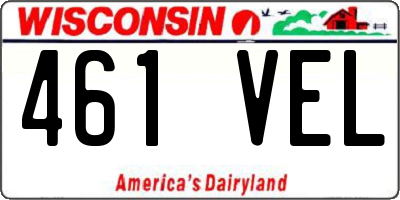 WI license plate 461VEL