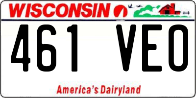 WI license plate 461VEO