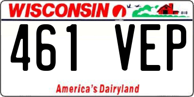 WI license plate 461VEP