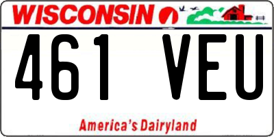 WI license plate 461VEU