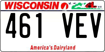 WI license plate 461VEV