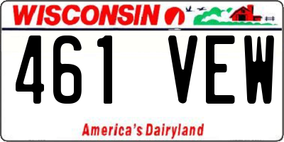 WI license plate 461VEW