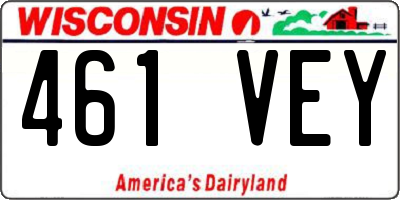WI license plate 461VEY