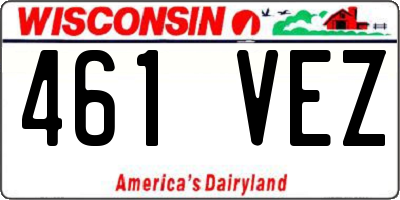 WI license plate 461VEZ