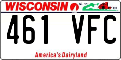 WI license plate 461VFC