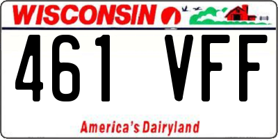 WI license plate 461VFF