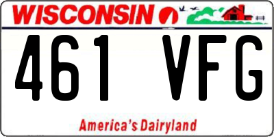 WI license plate 461VFG