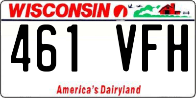 WI license plate 461VFH