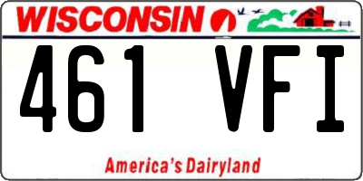 WI license plate 461VFI