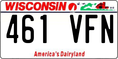 WI license plate 461VFN