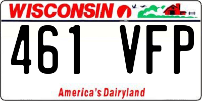 WI license plate 461VFP