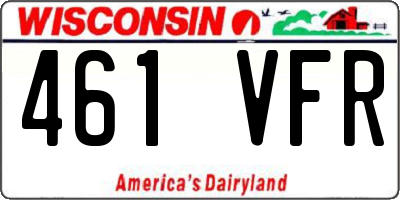 WI license plate 461VFR