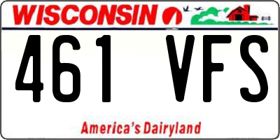 WI license plate 461VFS